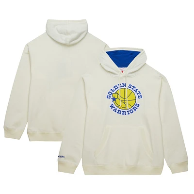 Men's Mitchell & Ness Cream Golden State Warriors Hardwood Classics Vintage Pullover Hoodie