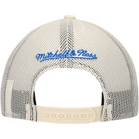 Casquette réglable de camionneur crème Golden State Warriors Mitchell & Ness pour hommes