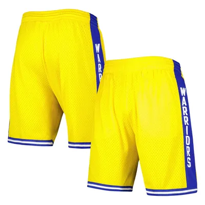 Mitchell & Ness Men's Golden State Warriors Big Face Shorts, Large, Blue