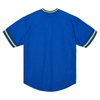 T-shirt à col en V maille Jumbotron 3.0 des Golden State Warriors Mitchell & Ness pour homme, blanc