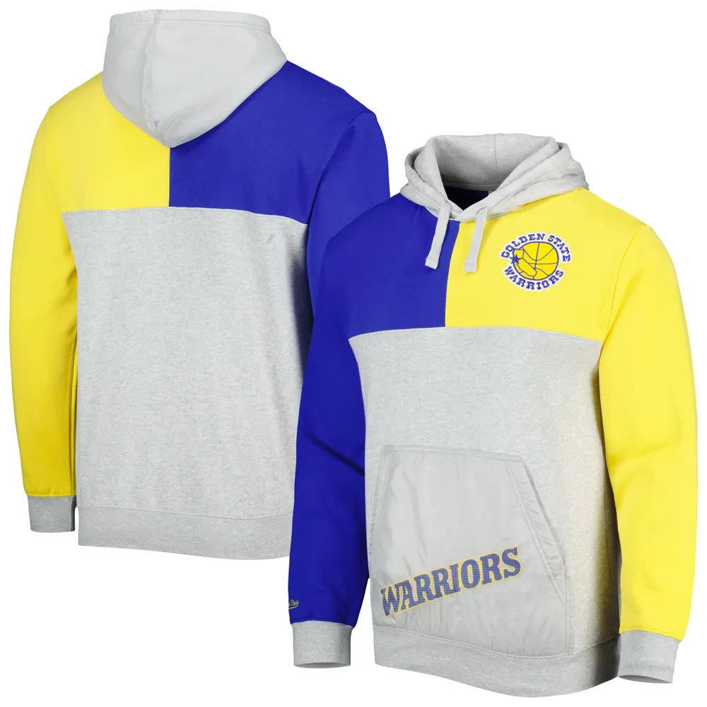 Men's Mitchell & Ness  Heather Gray Golden State Warriors Tie-Breaker Pullover Hoodie