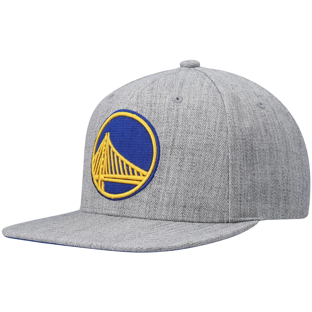 Casquette Snapback Golden State Warriors 2.0 gris chiné Mitchell & Ness pour homme