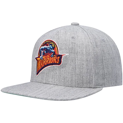 Men's Mitchell & Ness Heathered Gray Golden State Warriors Hardwood Classics Team 2.0 Snapback Hat