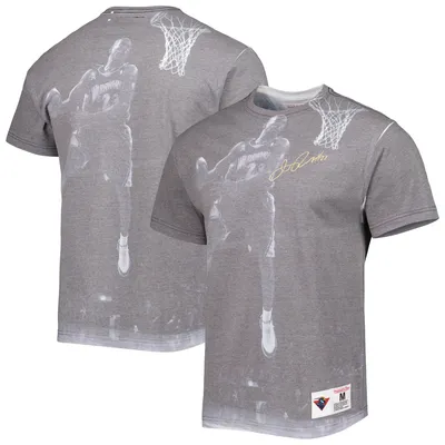 Utah Jazz Mitchell & Ness Hardwood Classics Throwback Logo Tri-Blend T-Shirt  - Heathered Gray