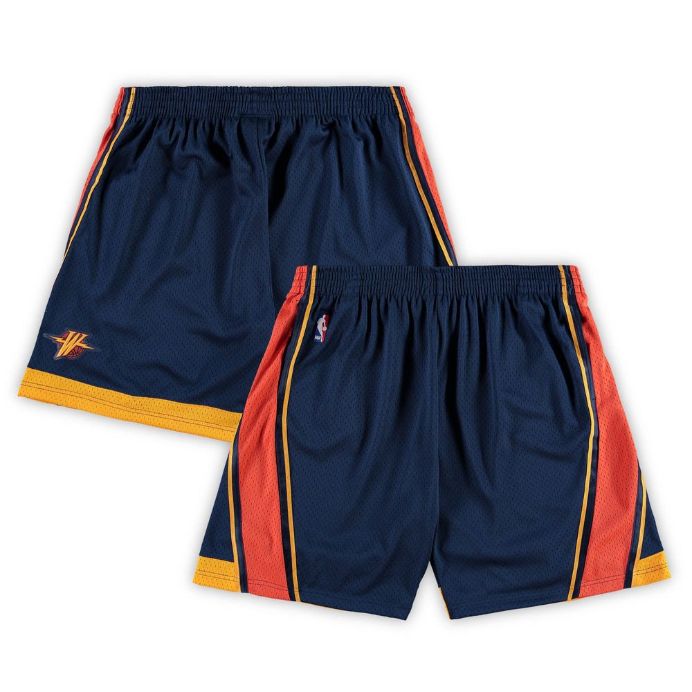 Men's Mitchell & Ness Navy Golden State Warriors Big Tall Hardwood Classics Team Swingman Shorts