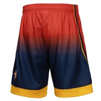 Men's Mitchell & Ness Orange/Navy Golden State Warriors - 2009/10 Hardwood Classics Fadeaway Swingman Shorts