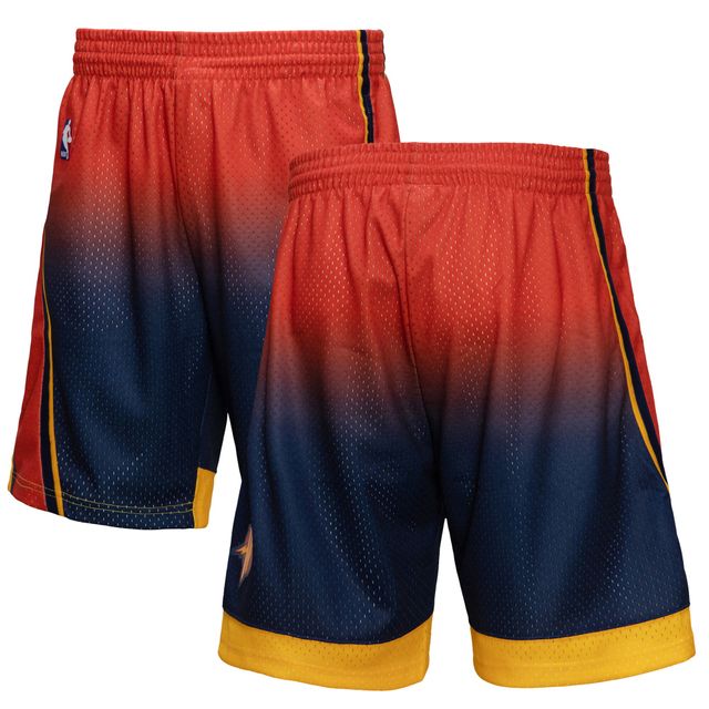 Mitchell & Ness pour homme Orange/Marine Golden State Warriors - 2009/10 Hardwood Classics Fadeaway Swingman Short