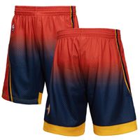 Men's Mitchell & Ness Orange/Navy Golden State Warriors - 2009/10 Hardwood Classics Fadeaway Swingman Shorts