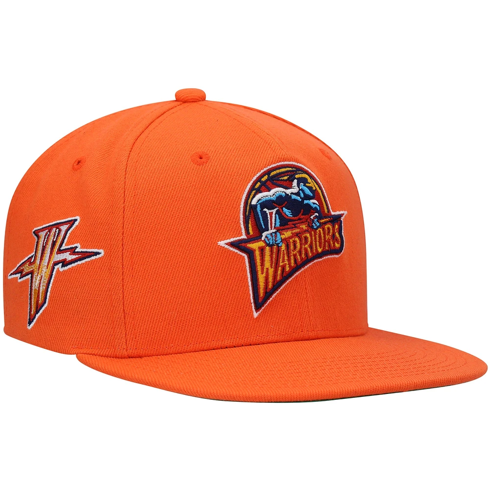 Casquette Snapback Orange Golden State Warriors Hardwood Classics Mitchell & Ness pour hommes