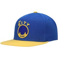 Men's Mitchell & Ness Royal/Gold Golden State Warriors Hardwood Classics Snapback Hat