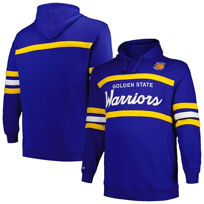 Men's Mitchell & Ness Royal Golden State Warriors Big Tall Hardwood Classics Head Coach Pullover Hoodie