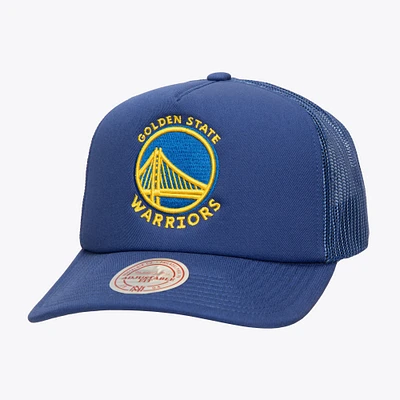 Men's Mitchell & Ness Royal Golden State Warriors Core Evergreen OTC Trucker Adjustable Hat