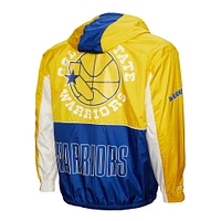 Men's Mitchell & Ness Royal Golden State Warriors Hardwood Classics Big Shot Premium Full-Zip Windbreaker Jacket