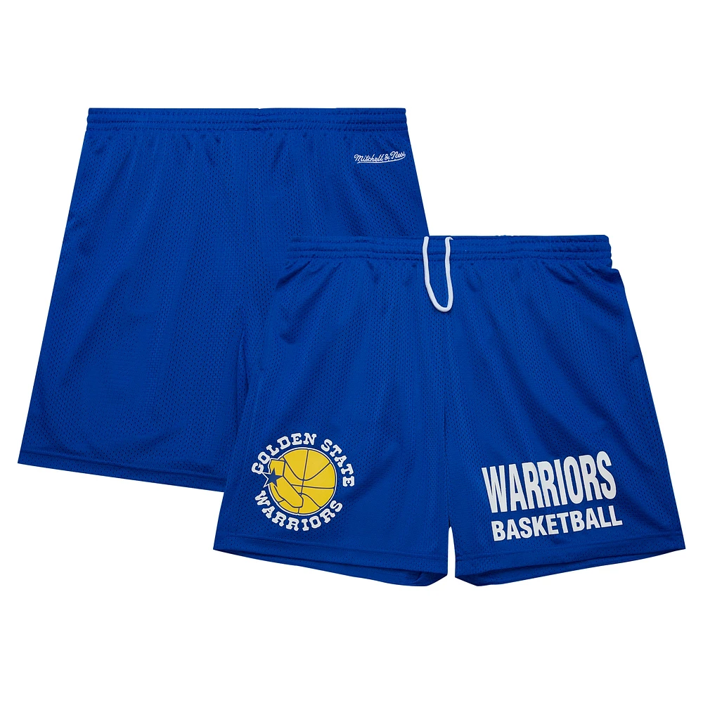 Men's Mitchell & Ness Royal Golden State Warriors Hardwood Classics Gameday Mesh Shorts