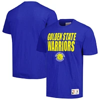 T-shirt flammé légendaire pour homme Mitchell & Ness Royal Golden State Warriors Hardwood Classics