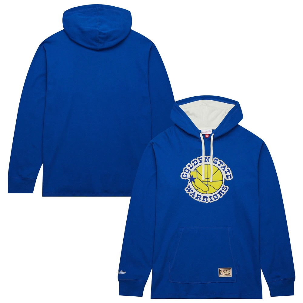 Sweat à capuche thermique léger pour homme Mitchell & Ness Royal Golden State Warriors Hardwood Classics