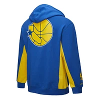 Men's Mitchell & Ness Royal Golden State Warriors Hardwood Classics Team Origins Fleece Pullover Hoodie