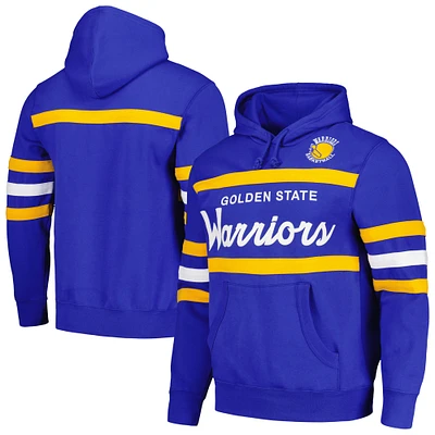 Men's Mitchell & Ness Royal Golden State Warriors Head Coach Pullover Hoodie