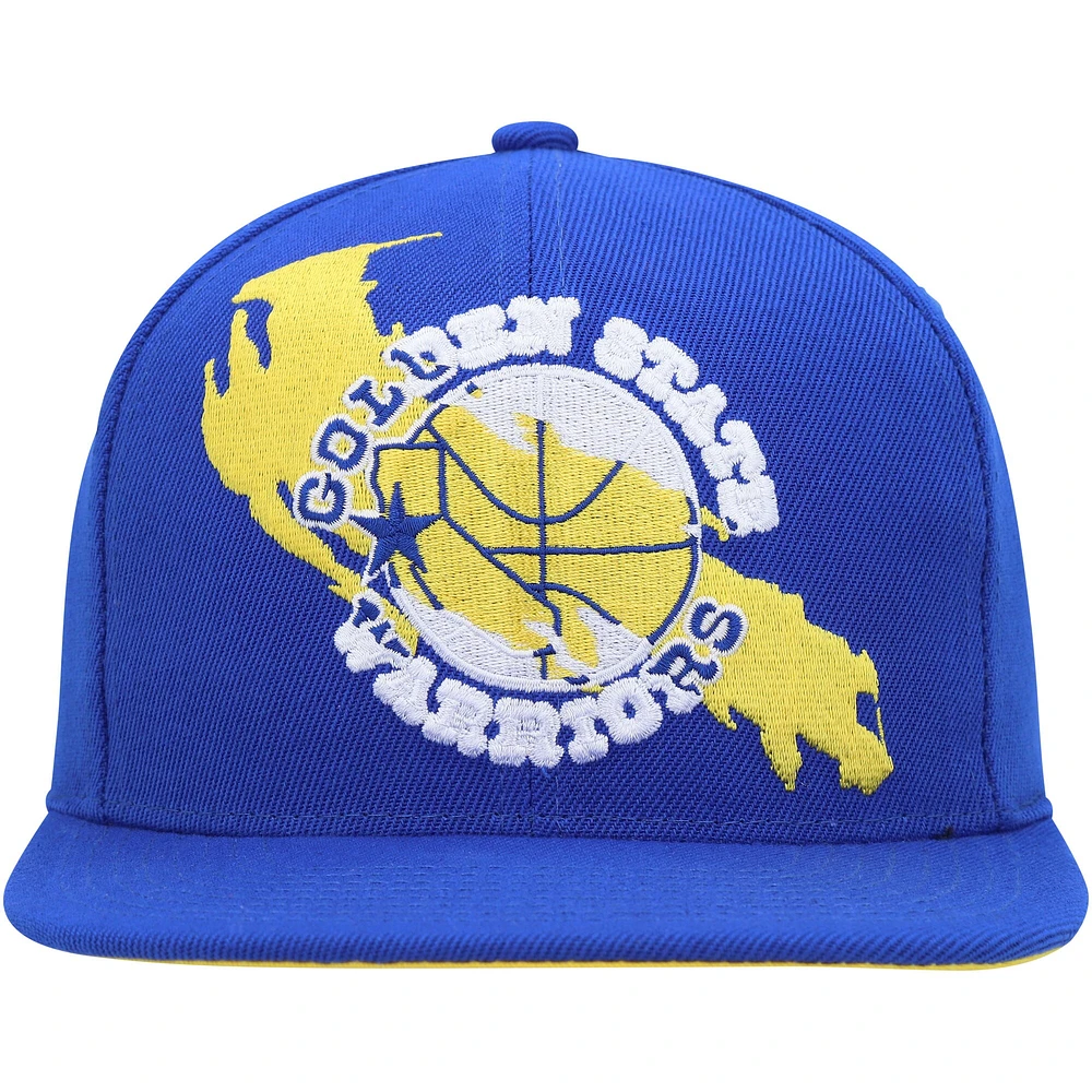 Men's Mitchell & Ness Royal Golden State Warriors Paint By Numbers Snapback Hat