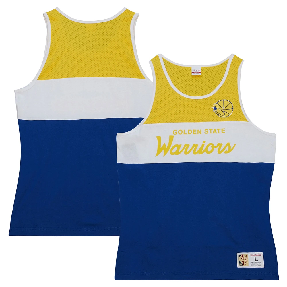 Men's Mitchell & Ness Royal Golden State Warriors Special Script Tank Top