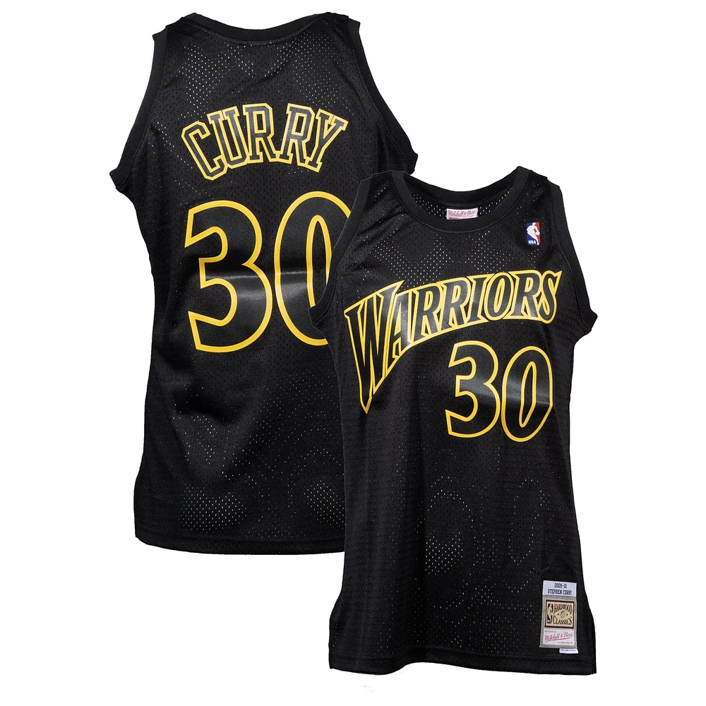 Men's Mitchell & Ness Stephen Curry Black Golden State Warriors 2009/10 Hardwood Classics Dynamic Swingman Jersey