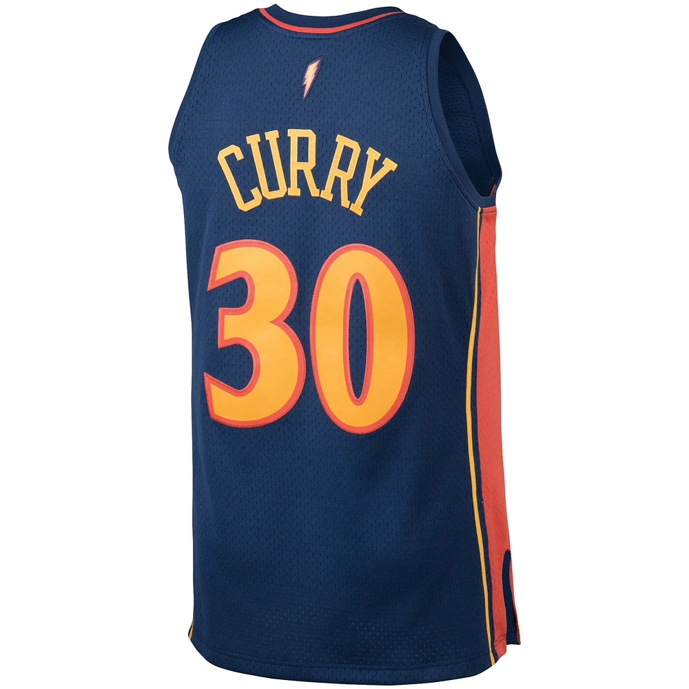 Men's Mitchell & Ness Stephen Curry Navy Golden State Warriors 2009/10 Big Tall Hardwood Classics Swingman Jersey