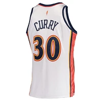 Hommes Mitchell & Ness Stephen Curry White Golden State Warriors Hardwood Classics 2009-10 Domicile - Maillot Authentique