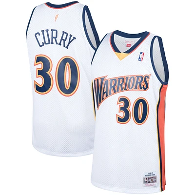 Men's Mitchell & Ness Stephen Curry White Golden State Warriors Hardwood Classics Swingman Jersey