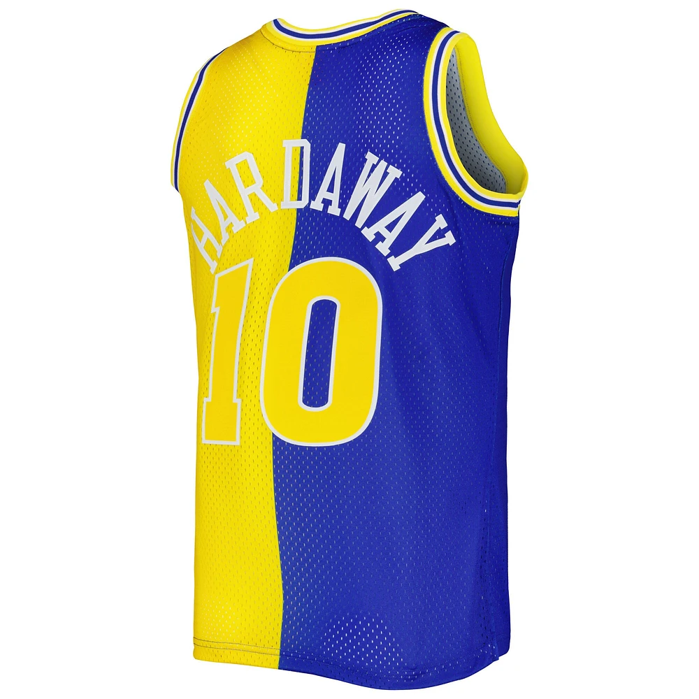 Men's Mitchell & Ness Tim Hardaway Royal/Gold Golden State Warriors Hardwood Classics 1990/91 Split Swingman Jersey