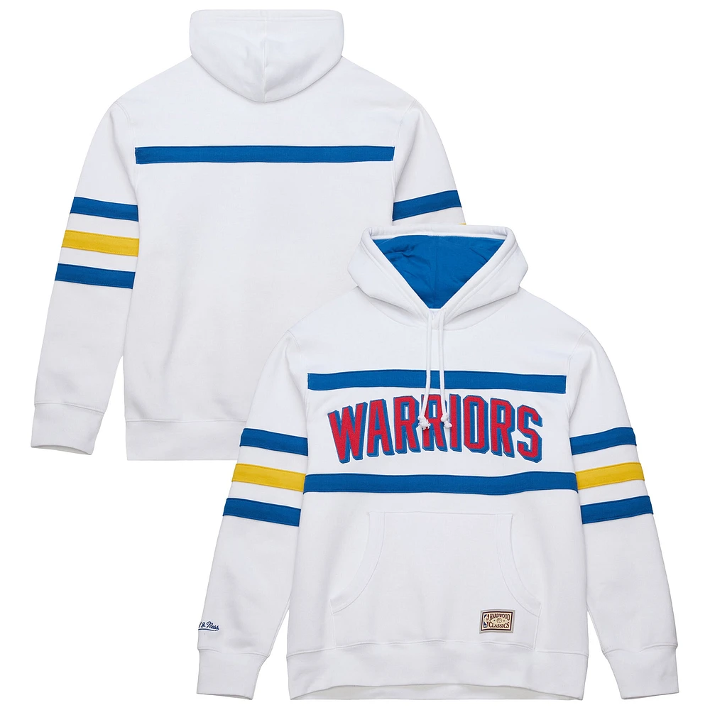 Sweat à capuche blanc pour homme Mitchell & Ness Golden State Warriors Hardwood Classics Nights Head Coach