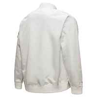 Veste zippée en satin blanc pour homme Mitchell & Ness Golden State Warriors Hardwood Classics Nights Team Leader