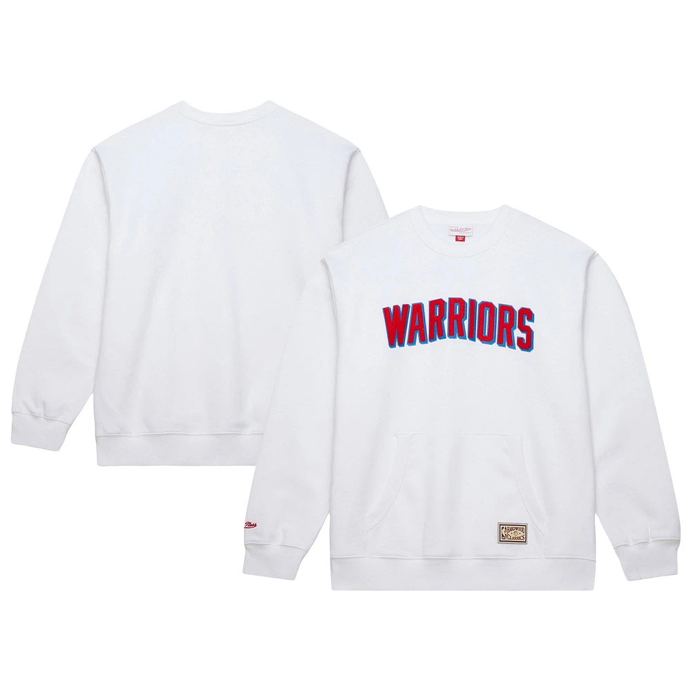 Sweat-shirt à capuche blanc Golden State Warriors Nights de Mitchell & Ness pour homme