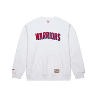 Men's Mitchell & Ness White Golden State Warriors Nights Pullover Sweatshirt