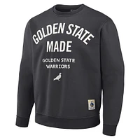 Men's NBA x Staple Anthracite Golden State Warriors Plush Pullover Sweatshirt