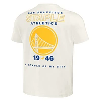 T-shirt de l'équipe à domicile des Golden State Warriors NBA x Staple crème pour hommes