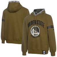 Sweat à capuche de qualité supérieure NBA x Two Hype pour homme, collection Golden State Warriors Culture & Hoops, vert olive