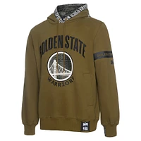 Sweat à capuche de qualité supérieure NBA x Two Hype pour homme, collection Golden State Warriors Culture & Hoops, vert olive
