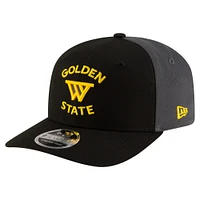 Men's New Era Black/Charcoal Golden State Warriors Statement Edition Jersey Hook 9SEVENTY Stretch-Snap Hat