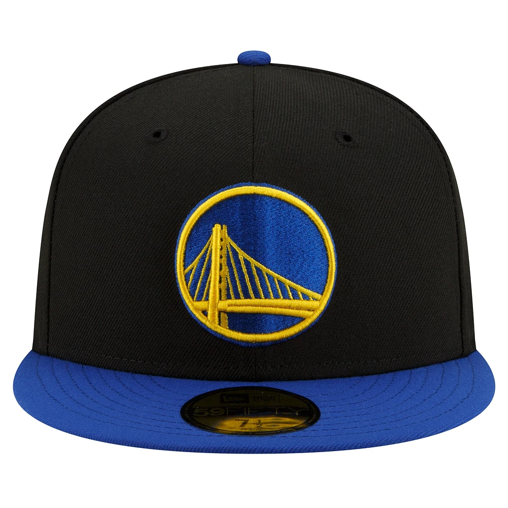 Men's New Era Black/Royal Golden State Warriors 2-Tone 59FIFTY Fitted Hat