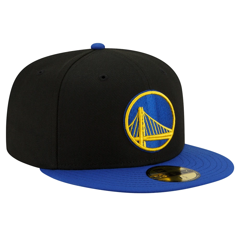 Men's New Era Black/Royal Golden State Warriors 2-Tone 59FIFTY Fitted Hat