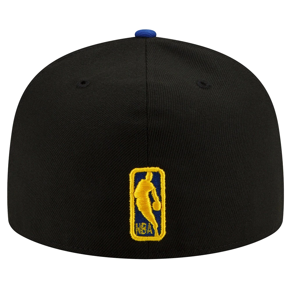 Men's New Era Black/Royal Golden State Warriors 2-Tone 59FIFTY Fitted Hat