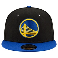 Casquette Snapback 9FIFTY couleur officielle de l'équipe New Era pour hommes, noir/royal Golden State Warriors, 2 tons