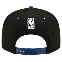 Casquette Snapback 9FIFTY couleur officielle de l'équipe New Era pour hommes, noir/royal Golden State Warriors, 2 tons