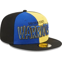 Men's New Era Black/Royal Golden State Warriors Pop Front 59FIFTY Fitted Hat