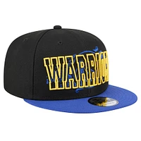 Men's New Era Black/Royal Golden State Warriors Sport Night Splatter 2-Tone 9FIFTY Snapback Hat