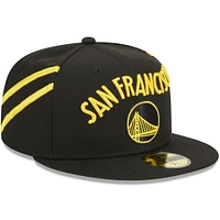 Men's New Era Black Golden State Warriors 2023/24 City Edition Official 59FIFTY Fitted Hat