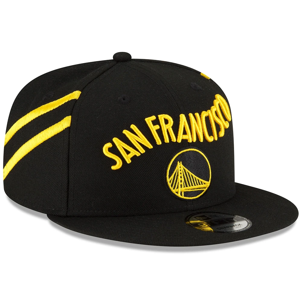 Casquette Snapback officielle 9FIFTY New Era noire Golden State Warriors 2023/24 City Edition pour homme