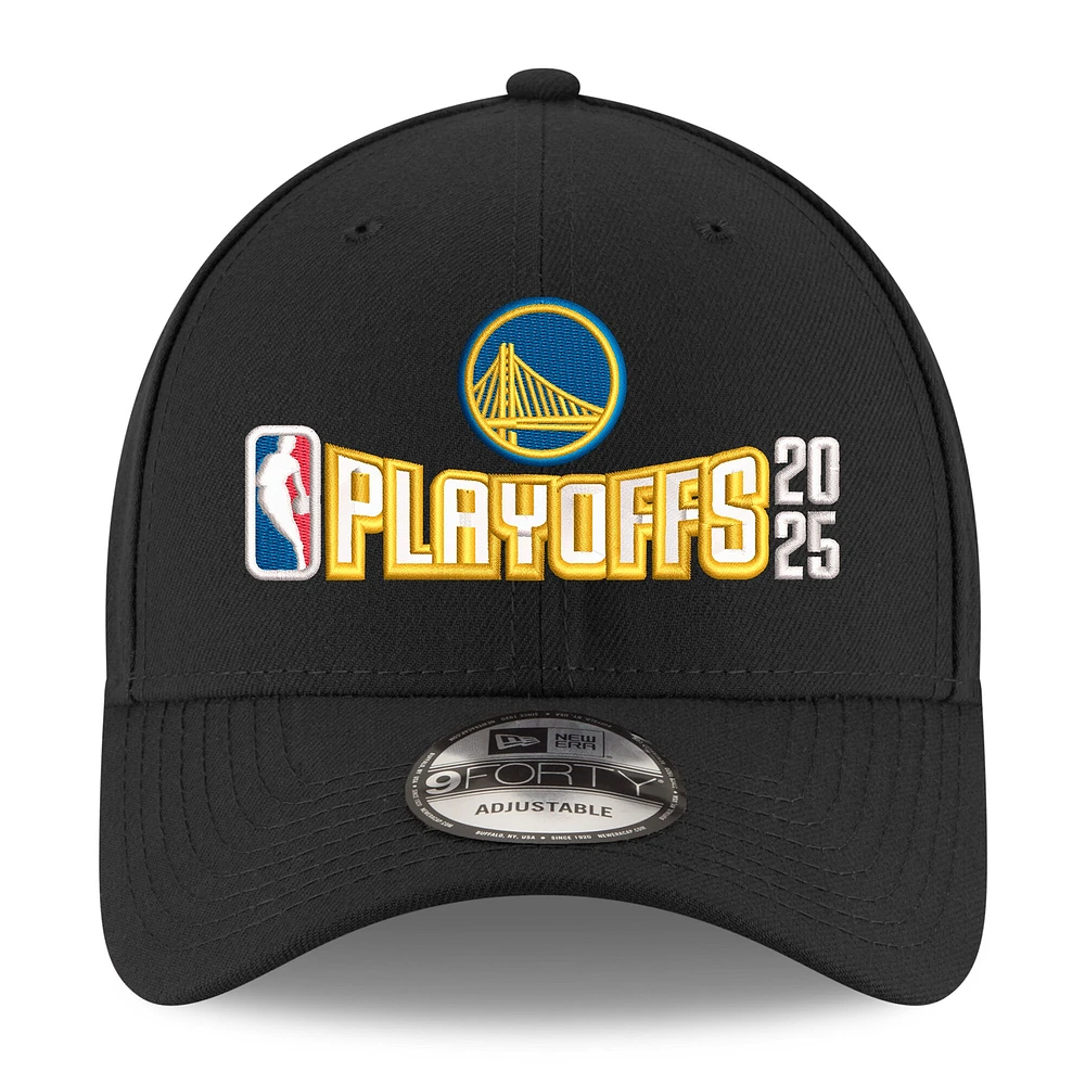 Casquette ajustable 9FORTY noire New Era pour homme, Golden State Warriors, Playoffs NBA 2025