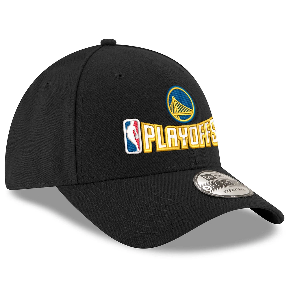 Casquette ajustable 9FORTY noire New Era pour homme, Golden State Warriors, Playoffs NBA 2025