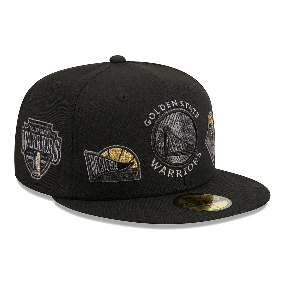 Casquette ajustée 59FIFTY noire Golden State Warriors New Era pour homme